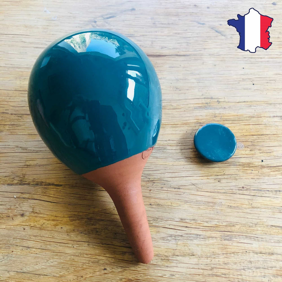 Olla à planter émaillée bleue Lutton