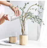 florero de madera natural