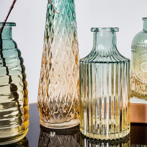 soliflore bouteille verre transparent