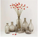 vase bouteilles en verre gris