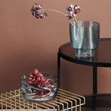 vase en verre rayures