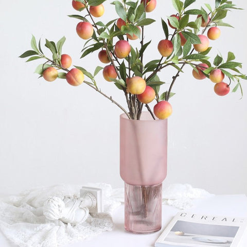 vase rose en verre