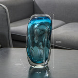 Jarrón Diseño Azul Transparente