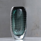 Jarrón de cristal esmeralda